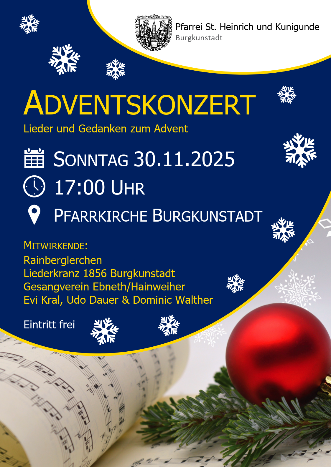Plakat für das Adventskonzert 2025