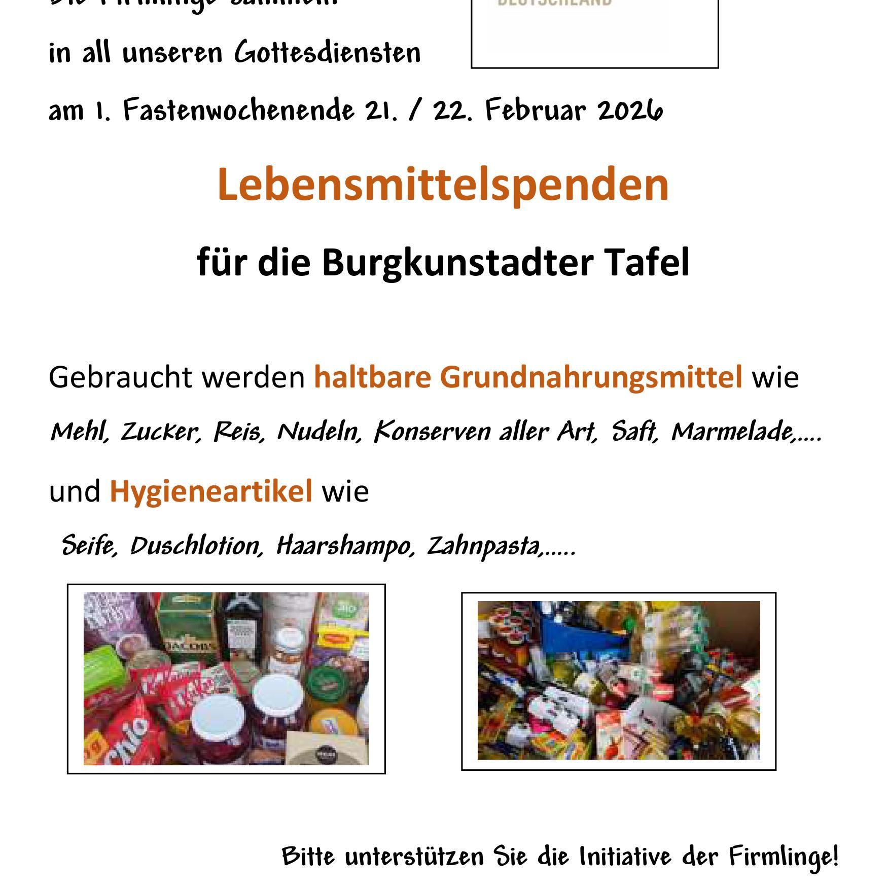 Lebensmittelspenden für die Burgkunstadter Tafel